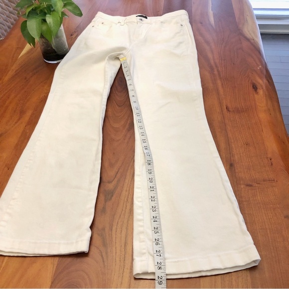 Massimo Dutti White Boot Cut Fit Flared Low Rise Boho High Rise Denim Jeans. US8 - Picture 14 of 16